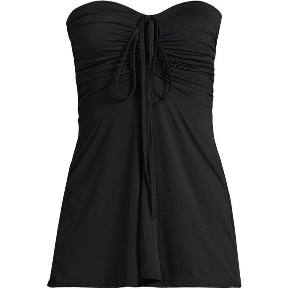 Land's End Mini Swim dress 1 piece ruched Bandeau halter black swimsuit Various - Picture 9 of 12